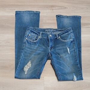 Distressed Blue Women's Straight Leg Jeans